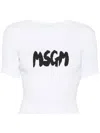 Msgm Logo-print Shirred T-shirt In White