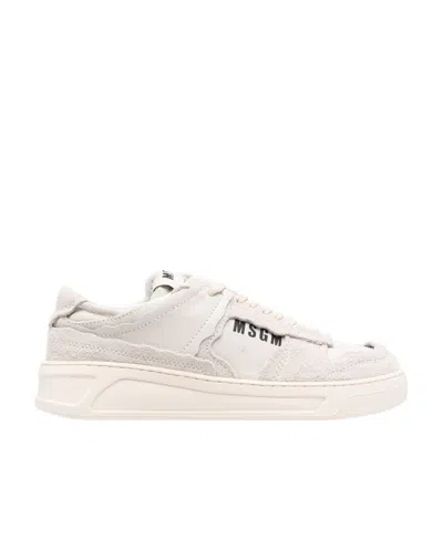 MSGM MSGM LOGO PRINTED LOW-TOP SNEAKERS