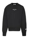 Msgm Black Sweatshirt For Kids With Logo In 103 Piombo/lead