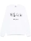 Msgm Logo-print Sweatshirt In 白色