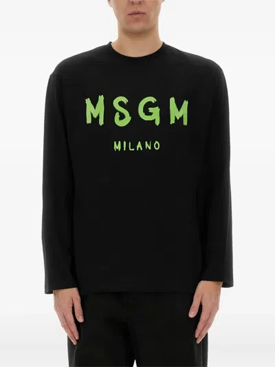 Msgm Logo-print Sweatshirt In Black
