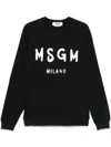 Msgm Cotton Sweatshirt In Black