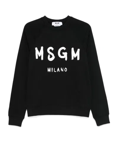 Msgm Logo-print Sweatshirt In Black  