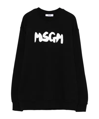 Msgm Kids' Logo-print Sweatshirt In Black