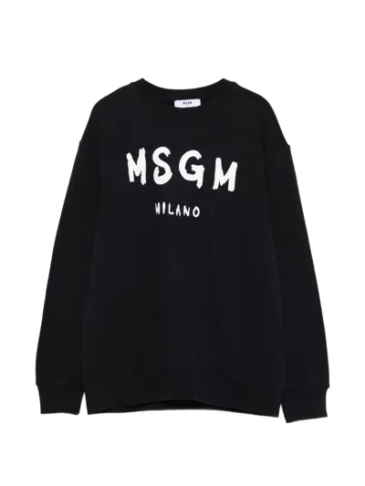 Msgm Logo-print Sweatshirt In Black
