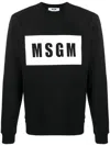 Msgm Logo-print Cotton Sweatshirt In Black