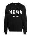 Msgm Cotton Sweatshirt In Black