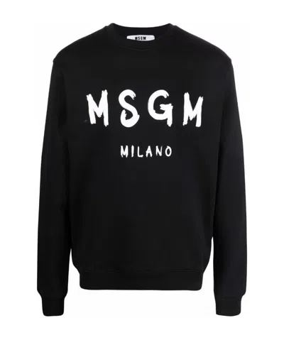 MSGM MSGM LOGO PRINTED CREWNECK SWEATSHIRT