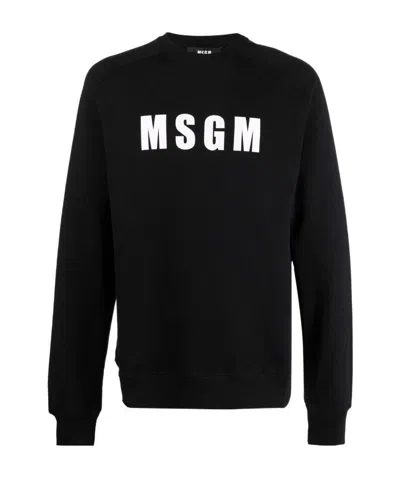 Msgm Logo-print Sweatshirt In Black