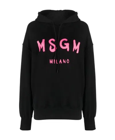 Msgm Logo-print Sweatshirt In Black