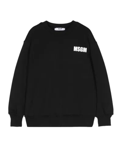Msgm Logo-print Sweatshirt In Black
