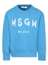 Msgm Logo-print Sweatshirt In Blue