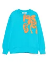 Msgm Logo-print Sweatshirt In Blue