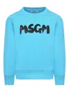 Msgm Long-sleeved Sweater In Blue