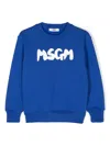 Msgm Logo-print Sweatshirt In Blue