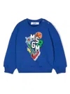Msgm Logo-print Sweatshirt In Blue