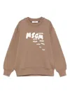 Msgm Logo-print Sweatshirt In Brown