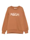 Msgm Logo-print Sweatshirt In Brown
