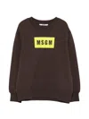 Msgm Logo-print Sweatshirt In Brown