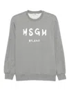 Msgm Logo-print Sweatshirt In Gray