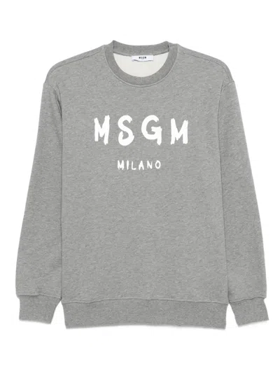 Msgm Kids' Logo-print Sweatshirt In Gray