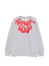 Msgm Logo-print Cotton Sweatshirt In Gray