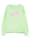 Msgm Logo-print Sweatshirt In Green