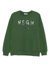 Msgm Logo-print Sweatshirt In Green