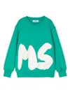 Msgm Logo-print Sweatshirt In Green