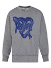 Msgm Grey Sweatshirt For Girl With Logo In Grey