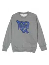 Msgm Grey Sweatshirt For Girl With Logo In Grey