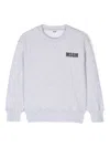 Msgm Logo-print Cotton Sweatshirt In Grey