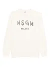 Msgm Logo-print Sweatshirt In Neutral