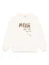 Msgm Logo-print Sweatshirt In Neutrals