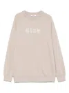 Msgm Logo-print Sweatshirt In Neutrals