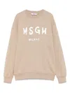 Msgm Logo-print Sweatshirt In Neutrals