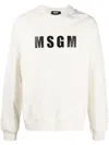 Msgm Logo Print Crew Neck Sweatshirt For Men In Neutral