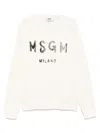 Msgm Logo-print Cotton Sweatshirt In Nude