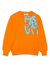 Msgm Logo-print Sweatshirt In Orange