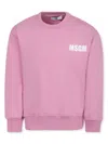 Msgm Logo-print Sweatshirt In Pink