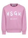 Msgm Logo-print Sweatshirt In Pink