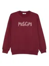 Msgm Logo-print Sweatshirt In Brown