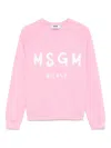 Msgm Logo-print Crew Neck Sweatshirt In Rosa