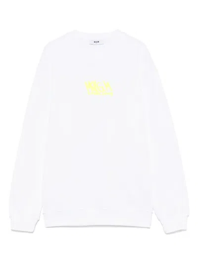 Msgm Kids' Logo-print Sweatshirt In White