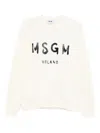 Msgm Logo-print Sweatshirt In White