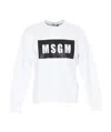Msgm Logo Print Cotton Sweatshirt In White