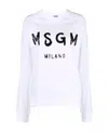 Msgm Relaxed-fit Sweatshirt With Bold Graphic Print In White