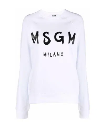 MSGM MSGM LOGO PRINTED CREWNECK SWEATSHIRT