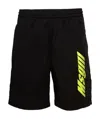 Msgm Logo Print Bermuda In Black