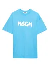 Msgm Crew Neck Cotton T-shirt
